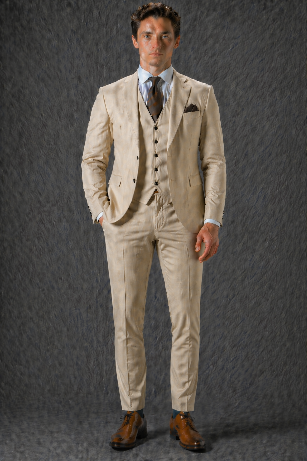 Champagne Linen Father of the Bride Suit — Custom Made