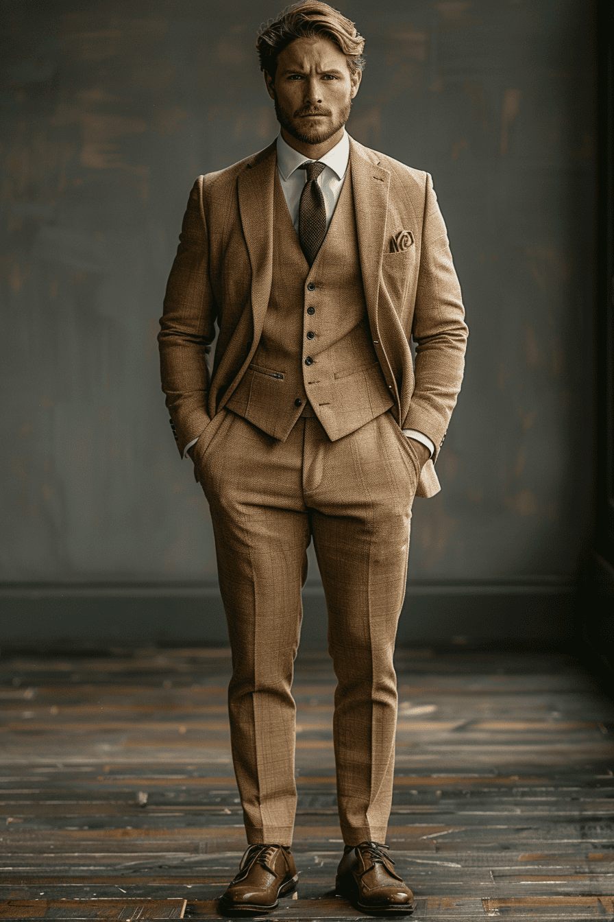 Champagne Seersucker Suit — Custom Made to Measure