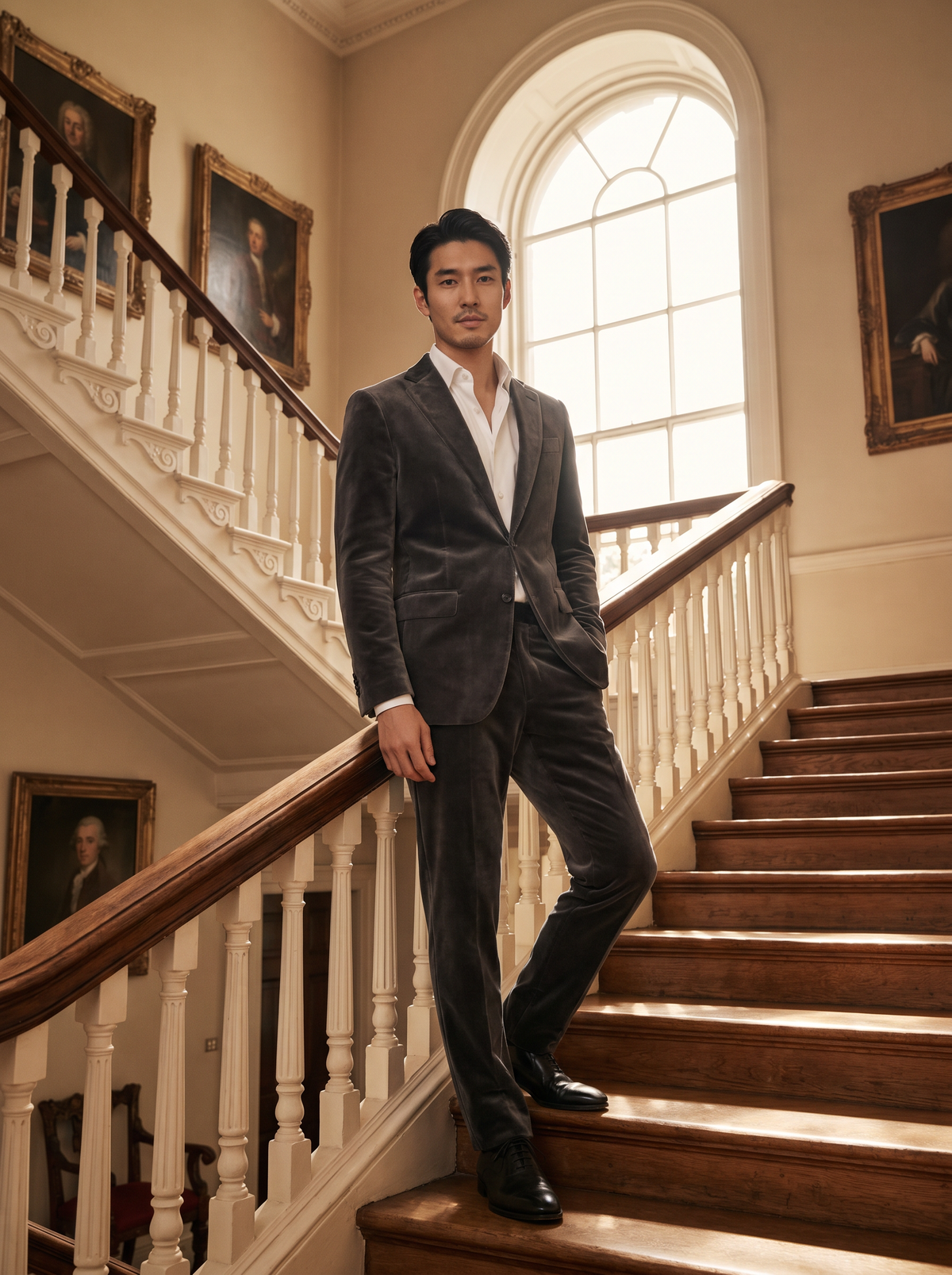 Charcoal Gray Velvet Suit — Custom Made to Measure