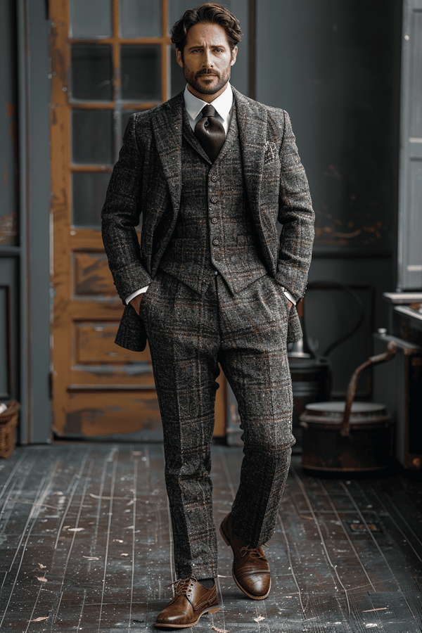 Charcoal Tweed Suit — Custom Made to Measure