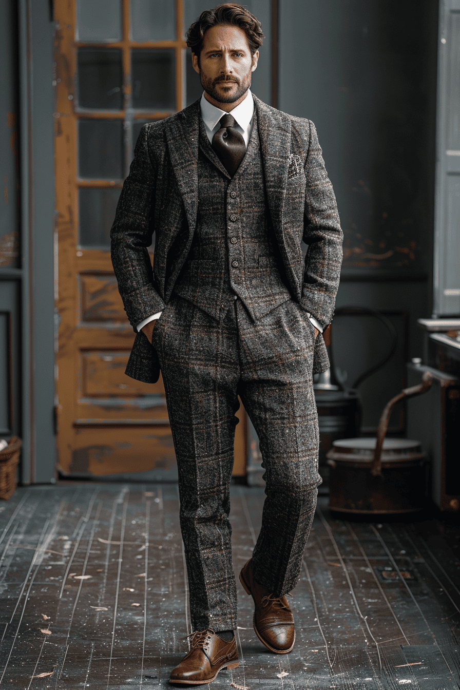 Charcoal Tweed Suit — Custom Made to Measure