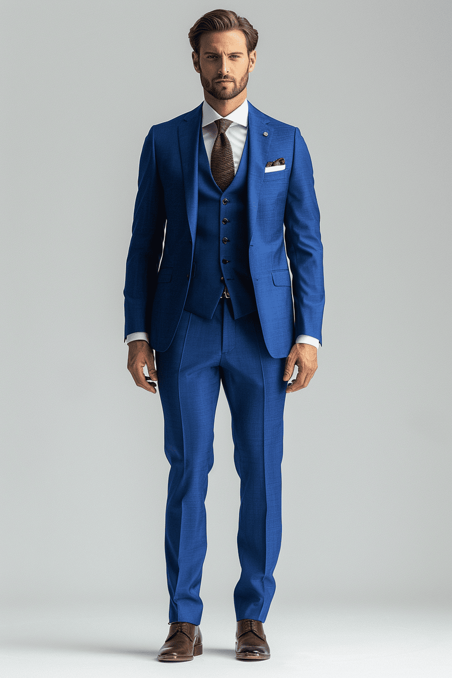 Cobalt Blue Cotton Graduation Suit — Custom Made to Measure