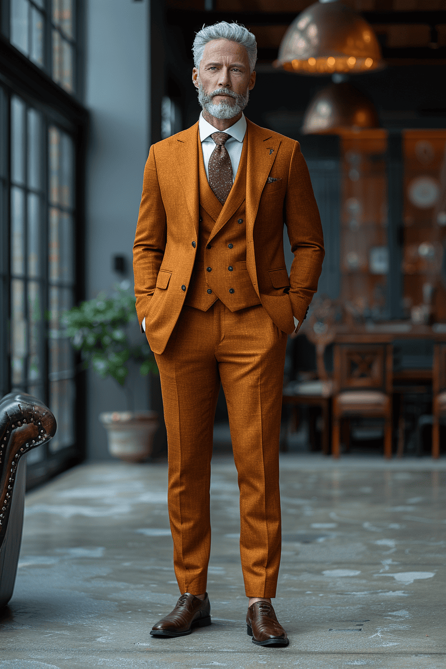 Copper Silk Blend Father of the Bride Suit — Custom Made