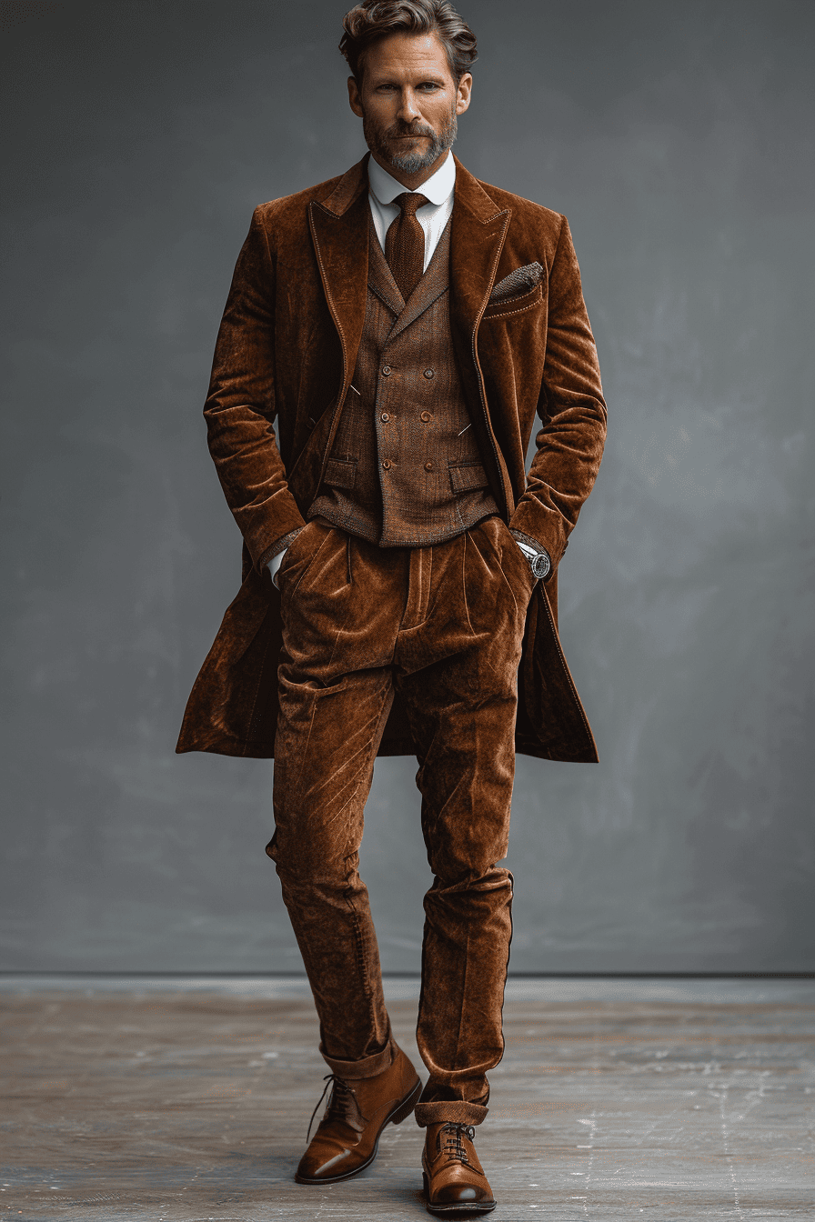 Copper Velvet Graduation Suit — Custom Made to Measure
