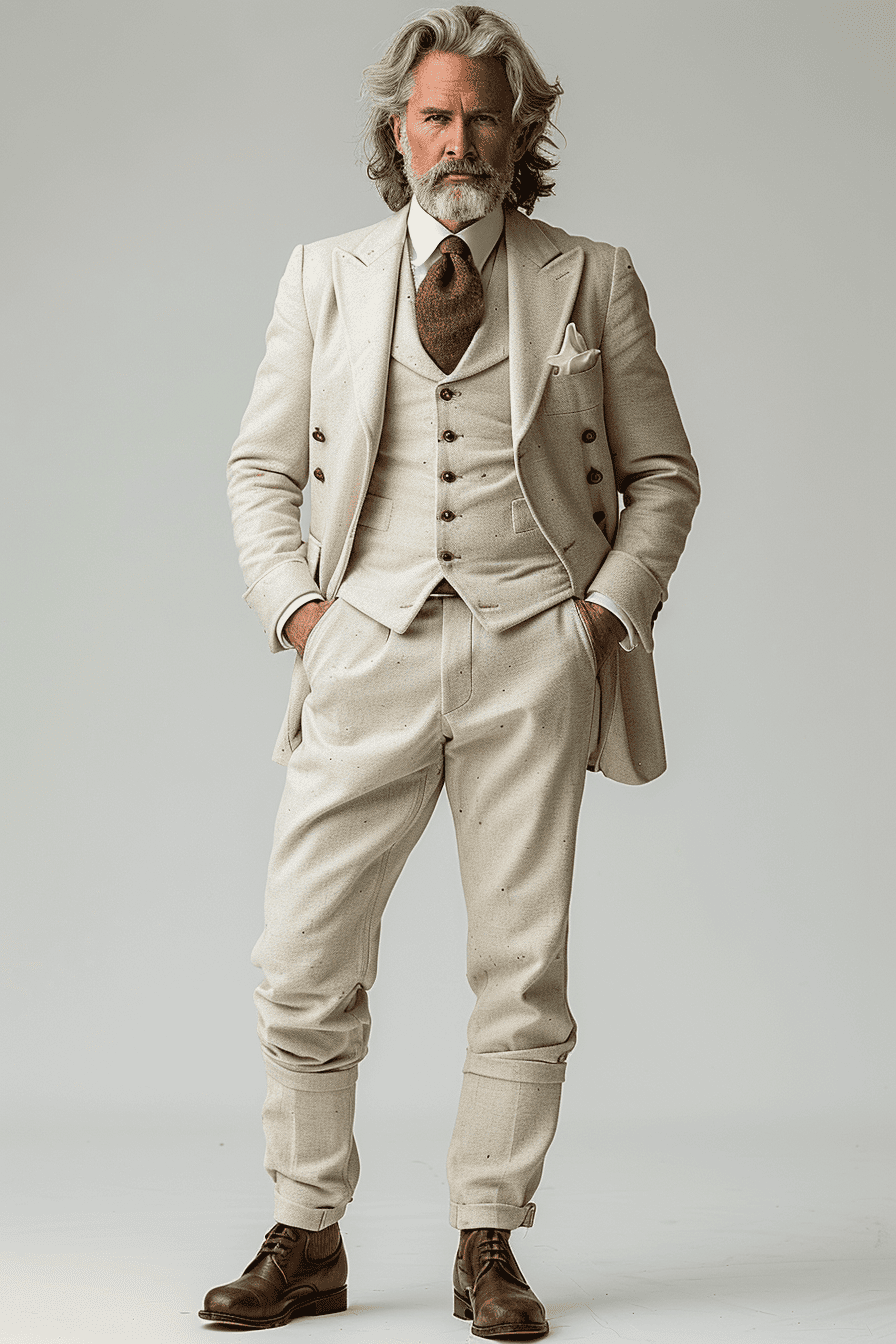 Navy Blue Linen Wedding Suit — Custom Made to Measure