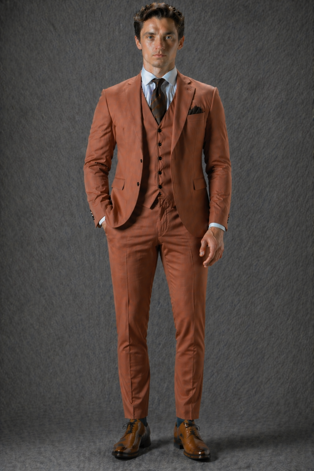 Clay Cotton Slim Fit Suit — Custom Made to Measure
