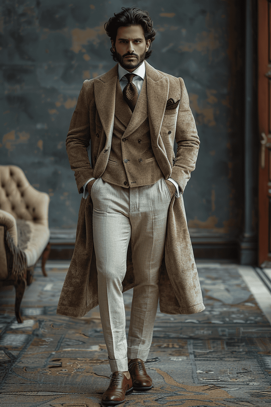 Cream Velvet Cocktail Party Suit — Custom Made to Measure