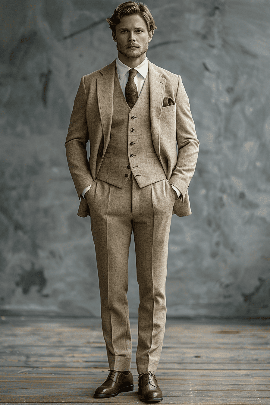 Cream Wool Graduation Suit — Custom Made to Measure