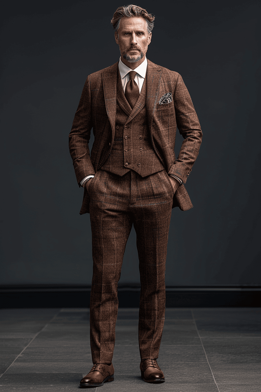 Deep Chocolate Brown Flannel Suit — Custom Made to Measure
