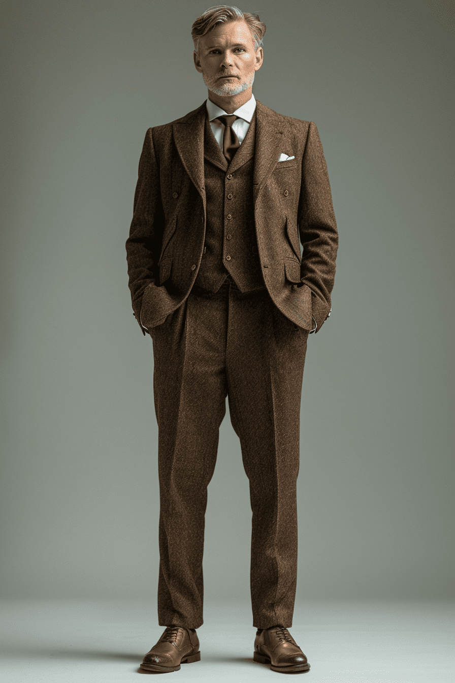 Deep Chocolate Brown Wool Graduation Suit — Custom Made to Measure