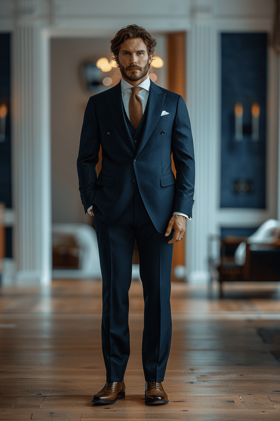 Deep Navy Cashmere Blend Suit — Custom Made to Measure