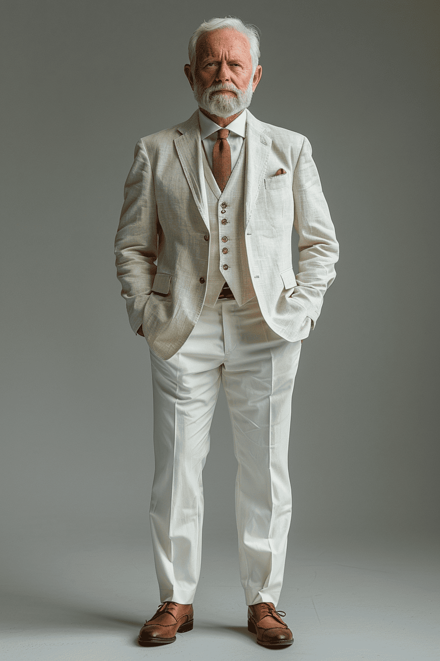 Ecru Silk Blend Father of the Bride Suit — Custom Made