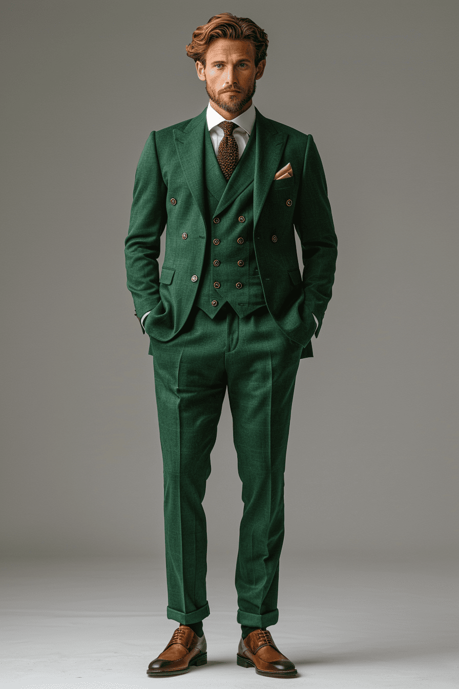 Emerald Green Cashmere Blend Suit — Custom Made to Measure