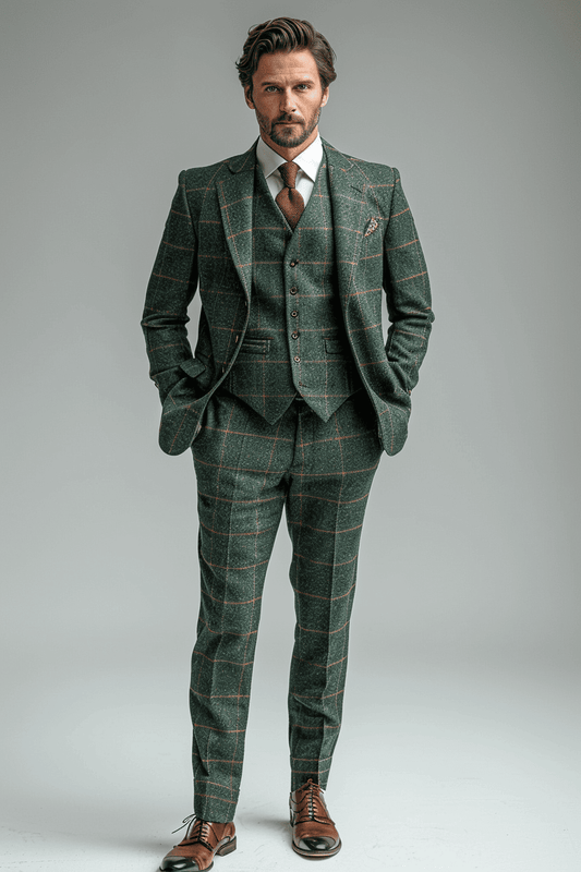 Eucalyptus Green Flannel Suit — Custom Made to Measure