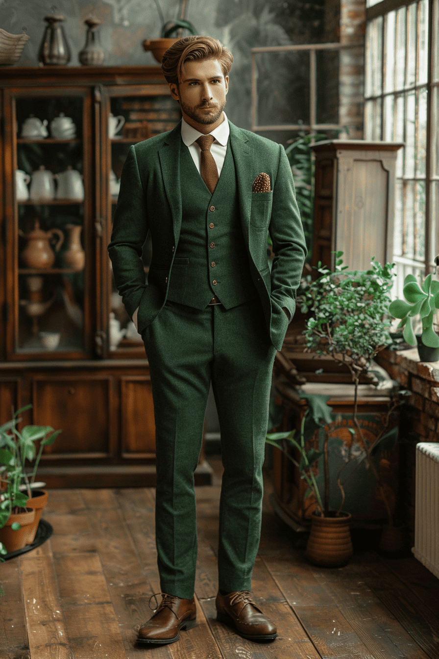 Eucalyptus Green Cotton Graduation Suit — Custom Made to Measure