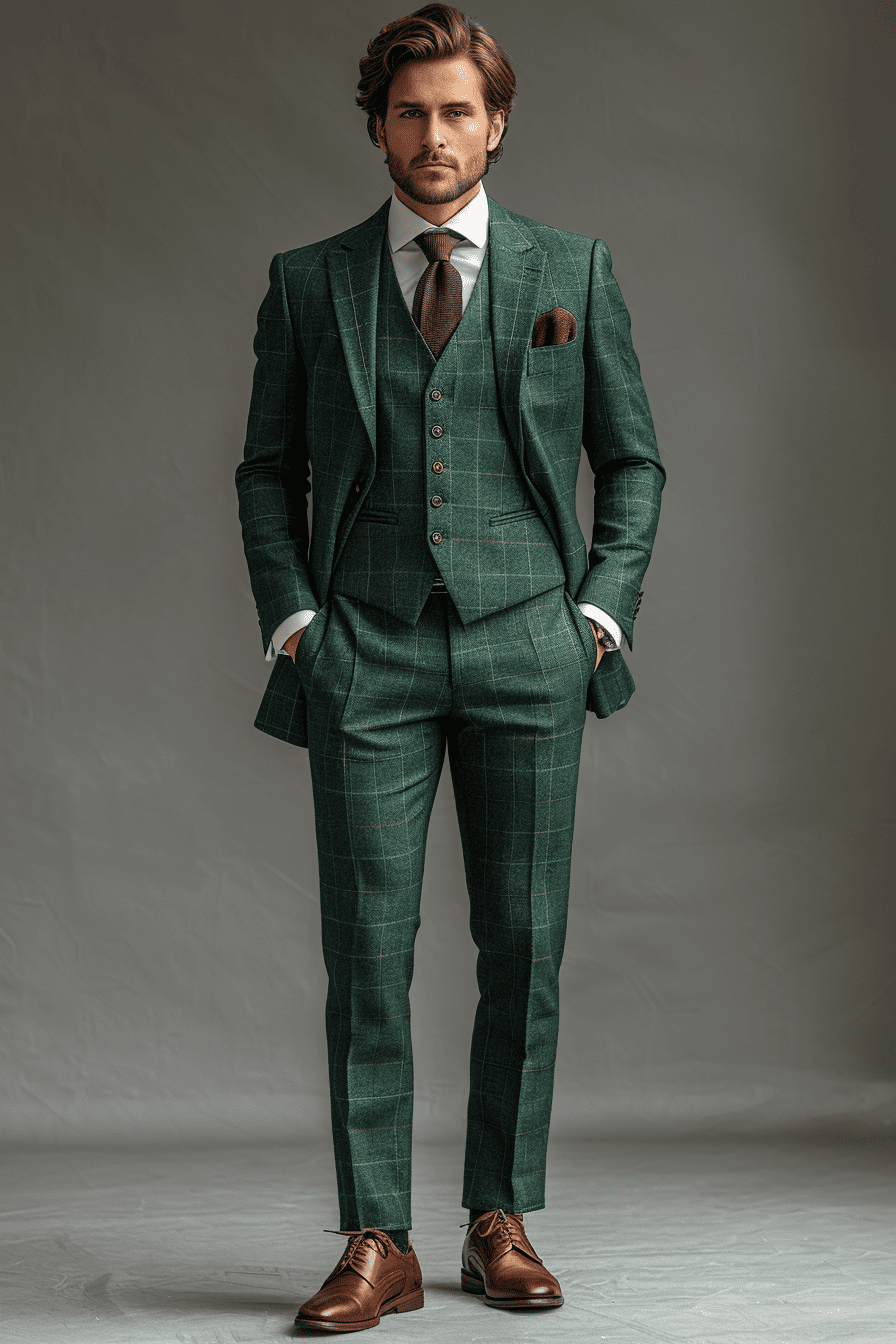 Eucalyptus Green Silk Blend Cocktail Party Suit — Custom Made to Measure