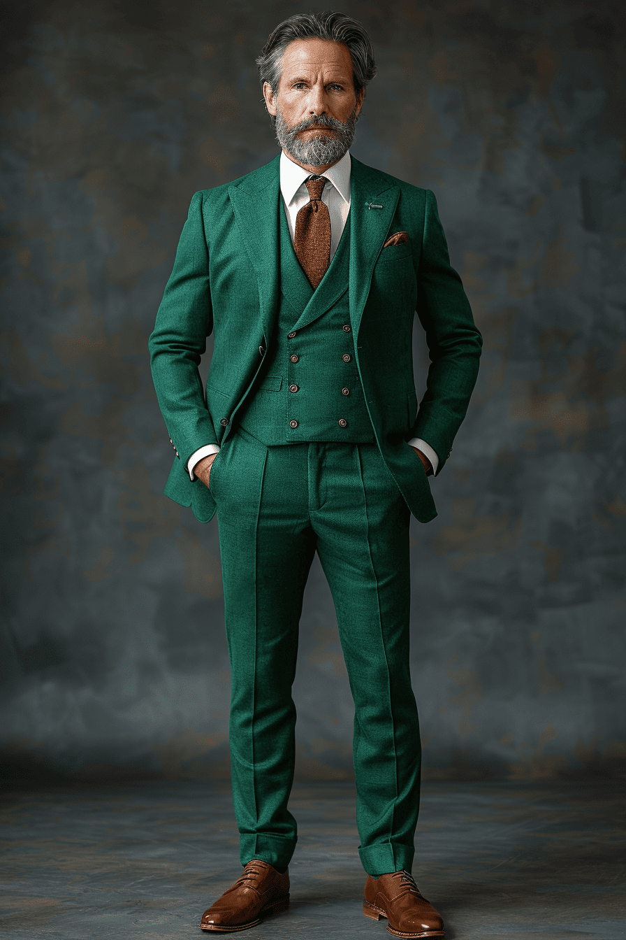 Eucalyptus Green Silk Blend Father of the Bride Suit — Custom Made