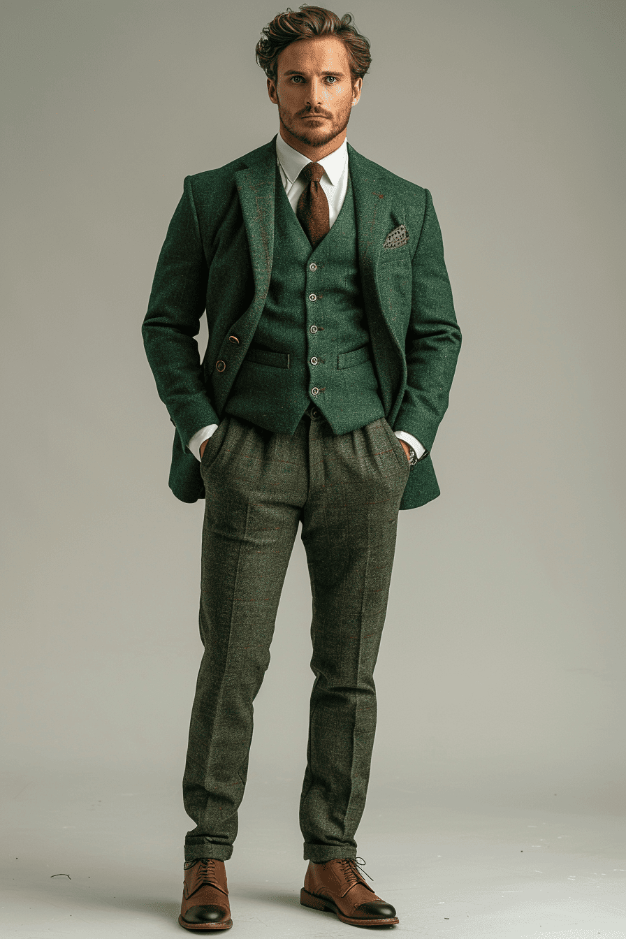 Forest Green Cashmere Blend Suit — Custom Made to Measure