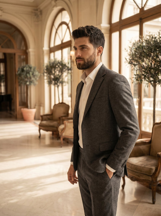 Graphite Gray Wool Suit — Custom Made to Measure - side view