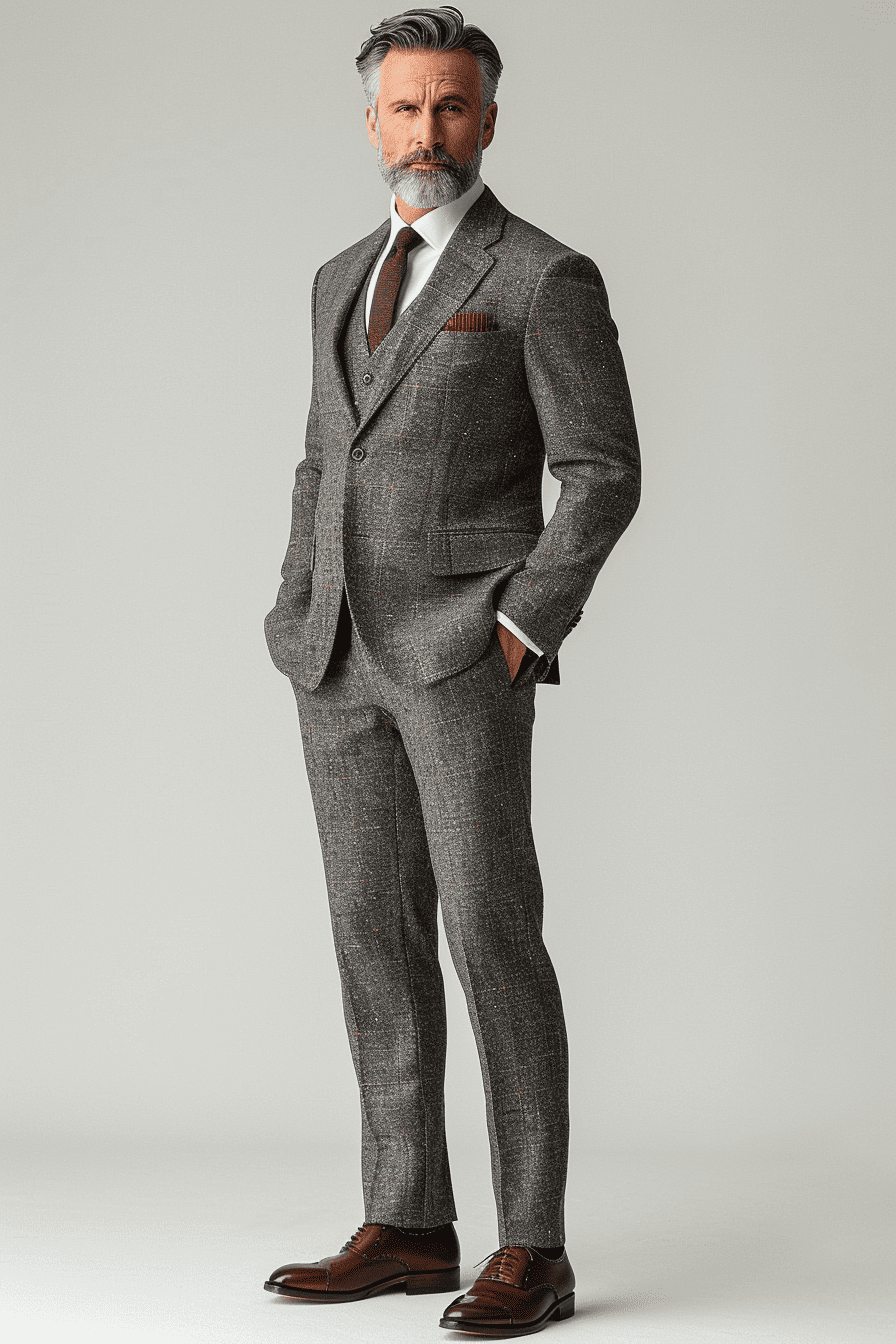 Graphite Gray Linen Father of the Bride Suit — Custom Made