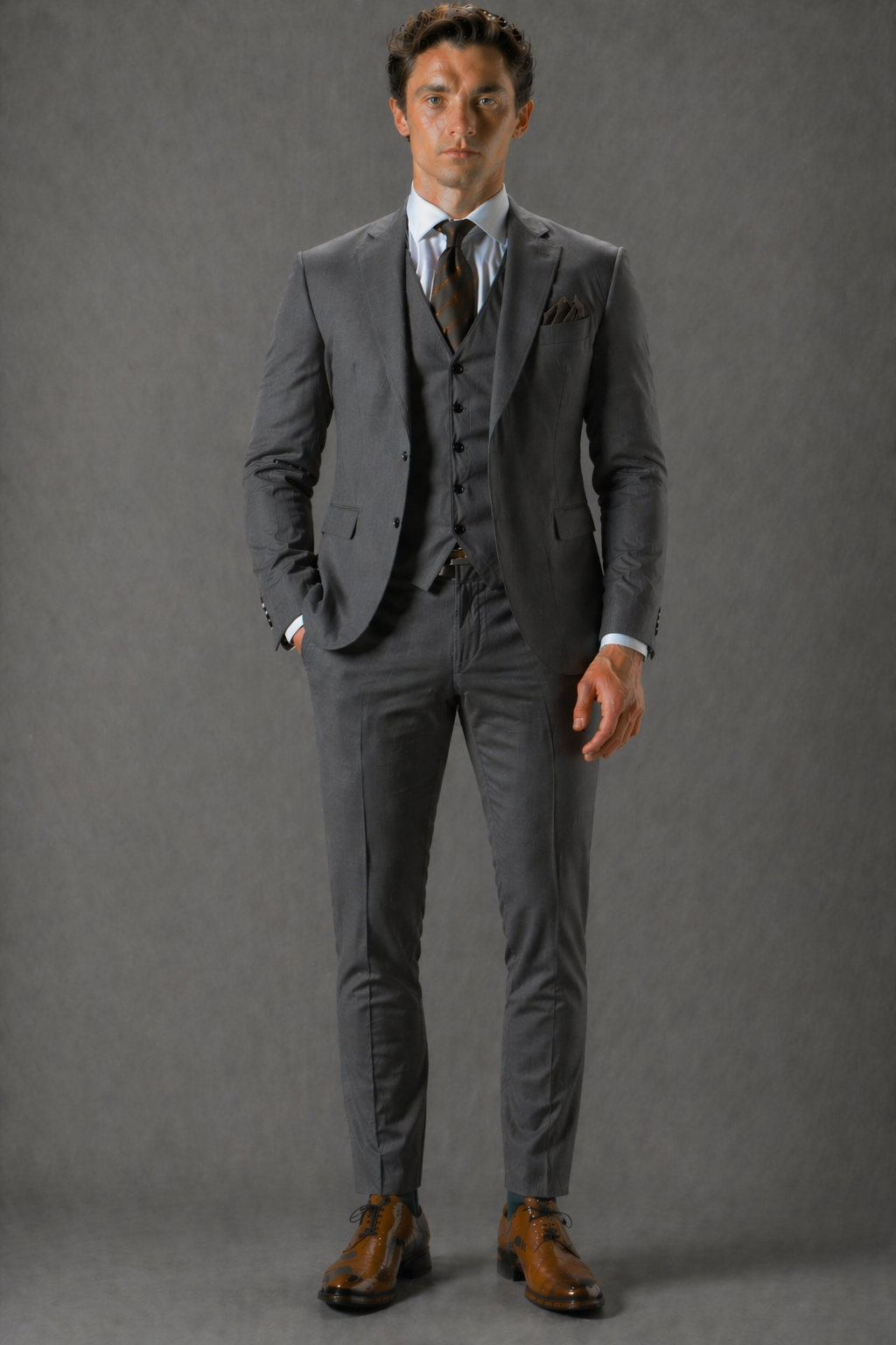 Graphite Gray Wool Father of the Bride Suit — Custom Made