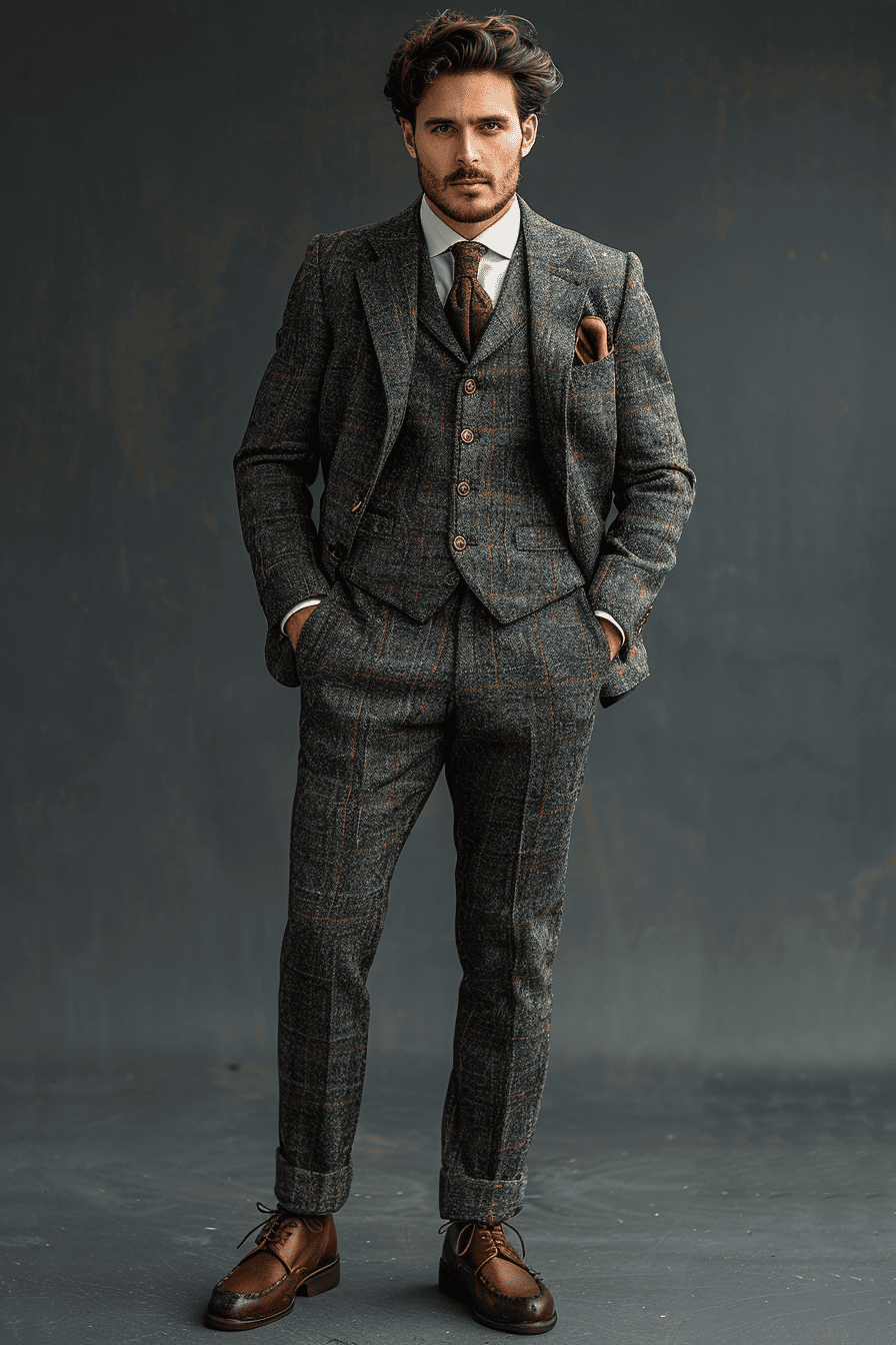 Gray Velvet Graduation Suit — Custom Made to Measure