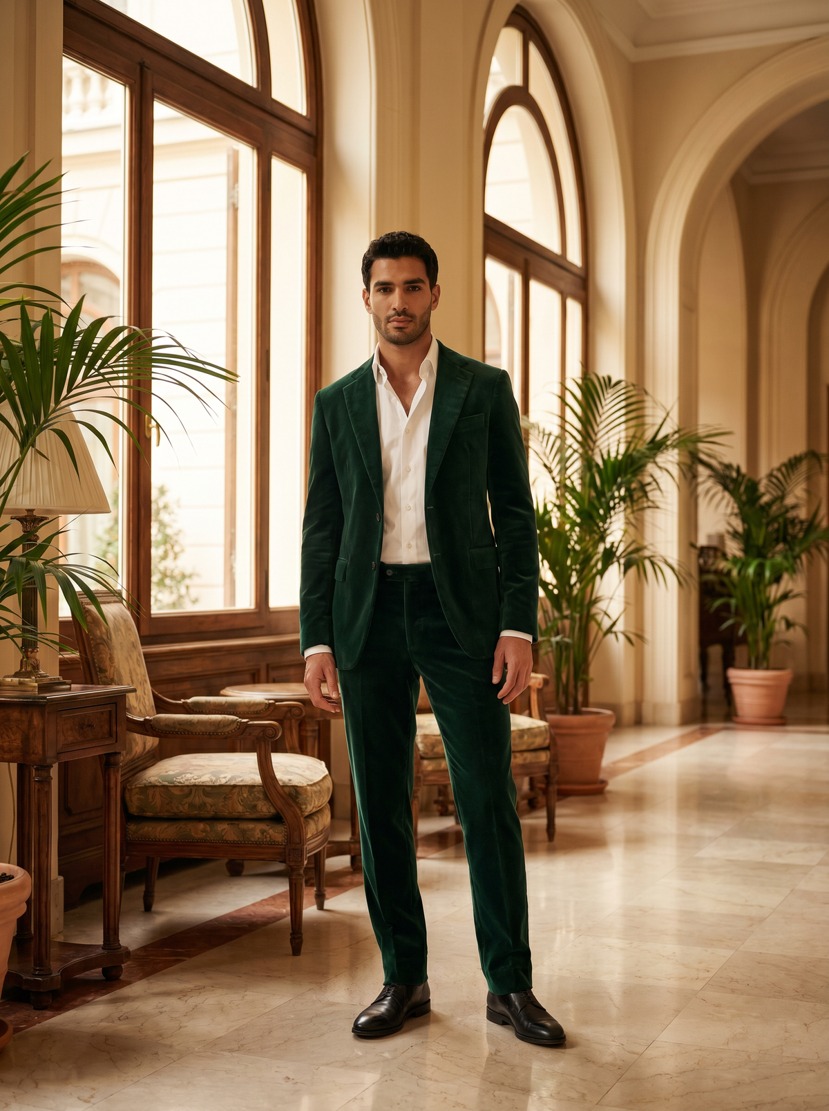Green Velvet Groomsmen Suit — Custom Made to Measure