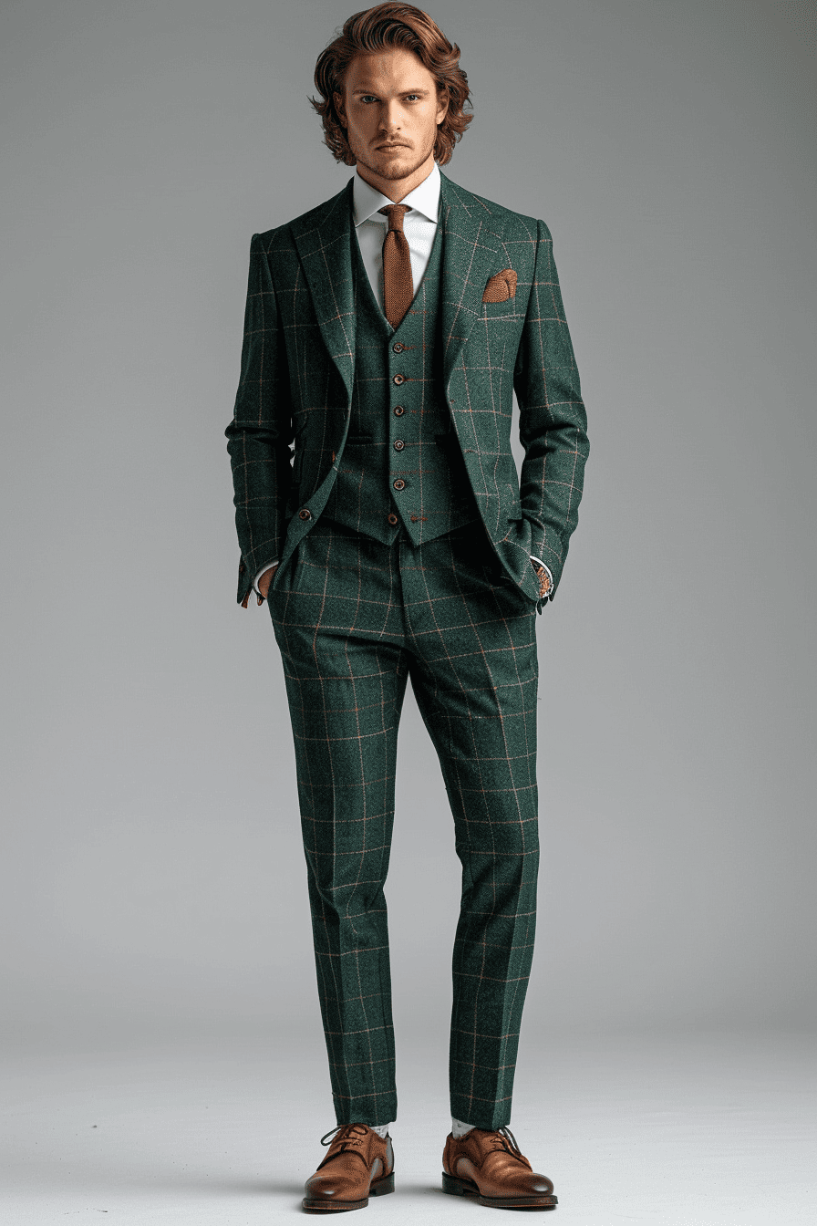 Green Wool Graduation Suit — Custom Made to Measure