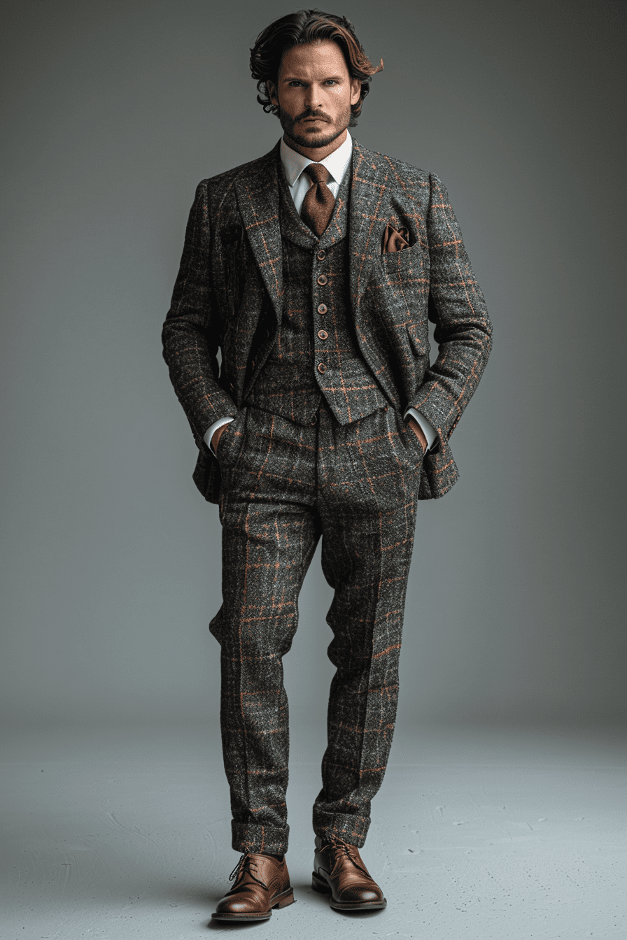 Grey Tweed Suit — Custom Made to Measure