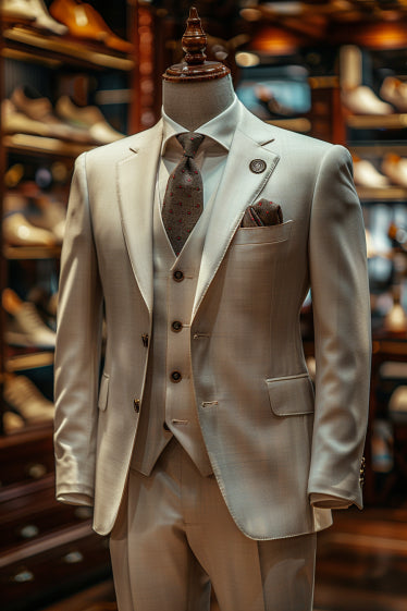 Off-White Wool Suit — Custom Made to Measure