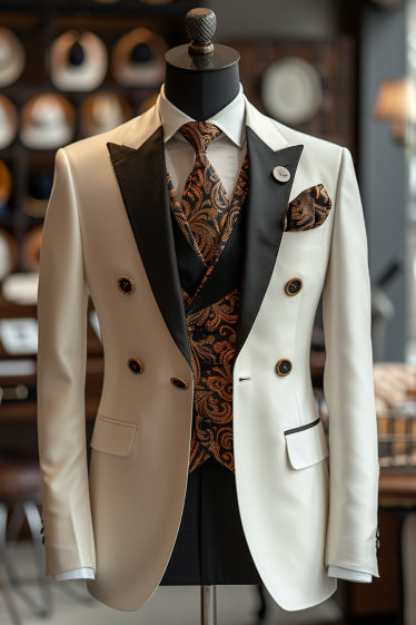 White Wool Suit — Custom Made to Measure