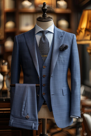 Blue Wool Suit — Custom Made to Measure
