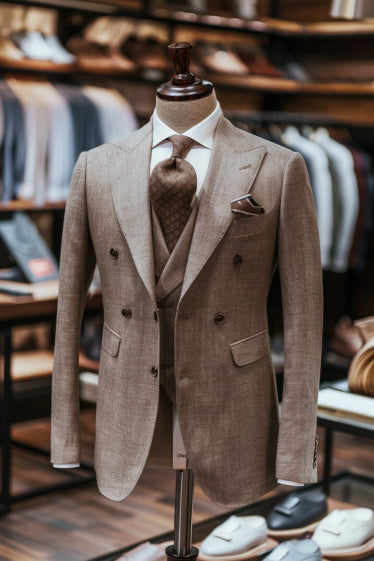 Light Brown / Tan Linen Suit – Custom Made & Made to Measure