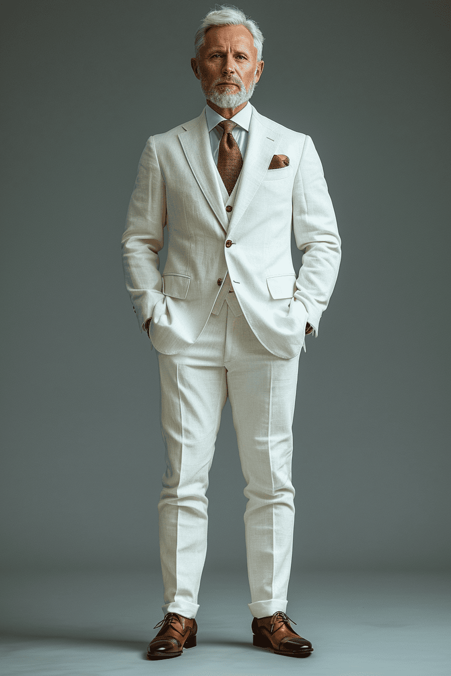 Ivory Cotton Father of the Bride Suit — Custom Made
