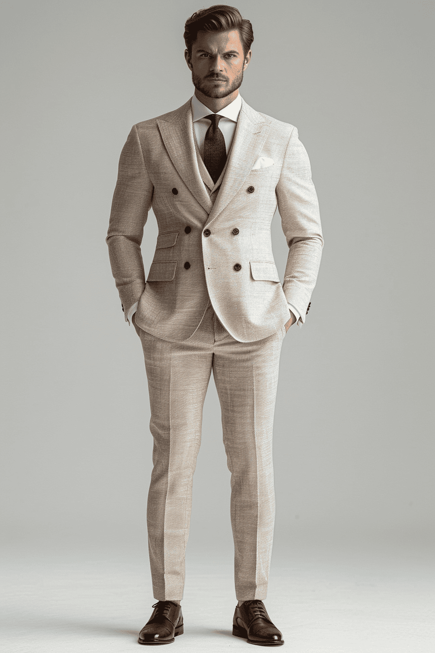 Ivory Cotton Graduation Suit — Custom Made to Measure