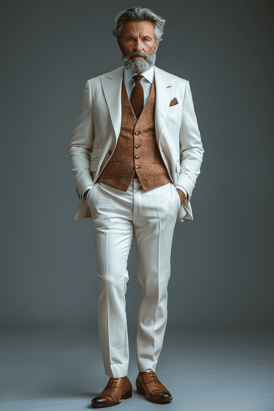 Ivory Silk Blend Father of the Bride Suit — Custom Made