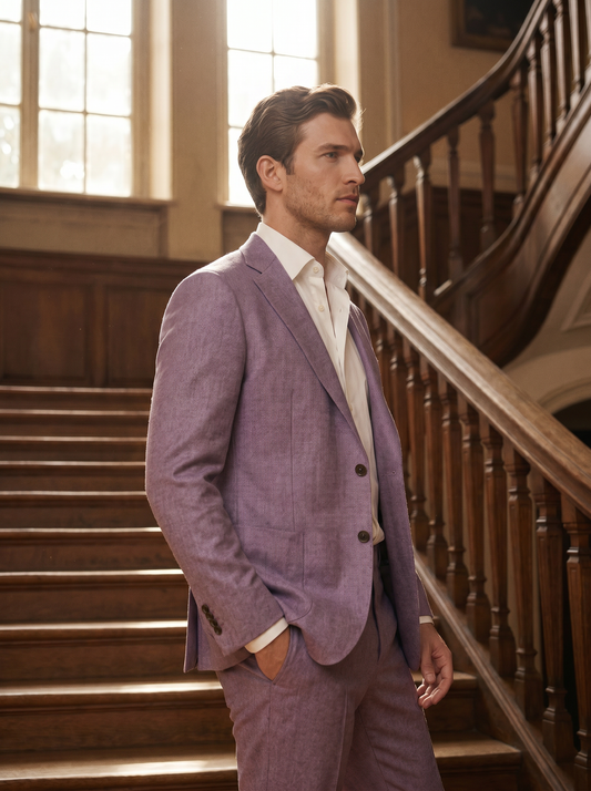 Lavender Wool Suit — Custom Made to Measure - side view