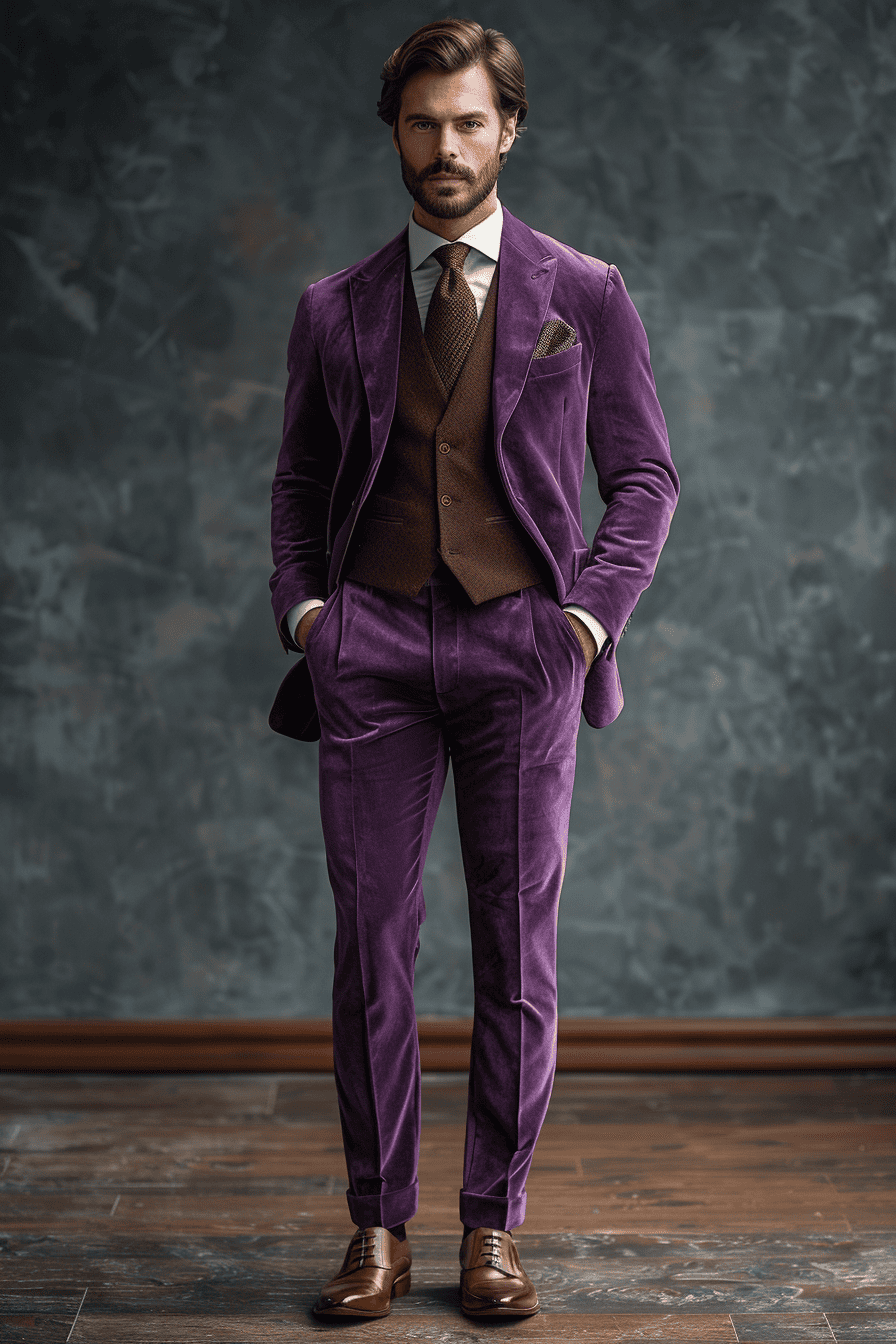 Lavender Velvet Graduation Suit — Custom Made to Measure