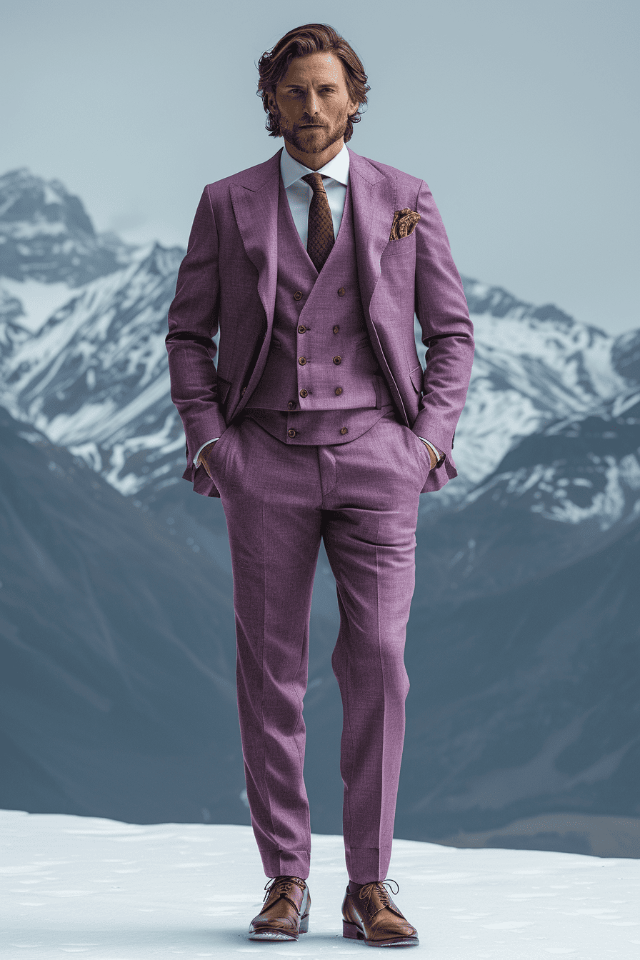 Lavender Wool Cocktail Party Suit — Custom Made to Measure