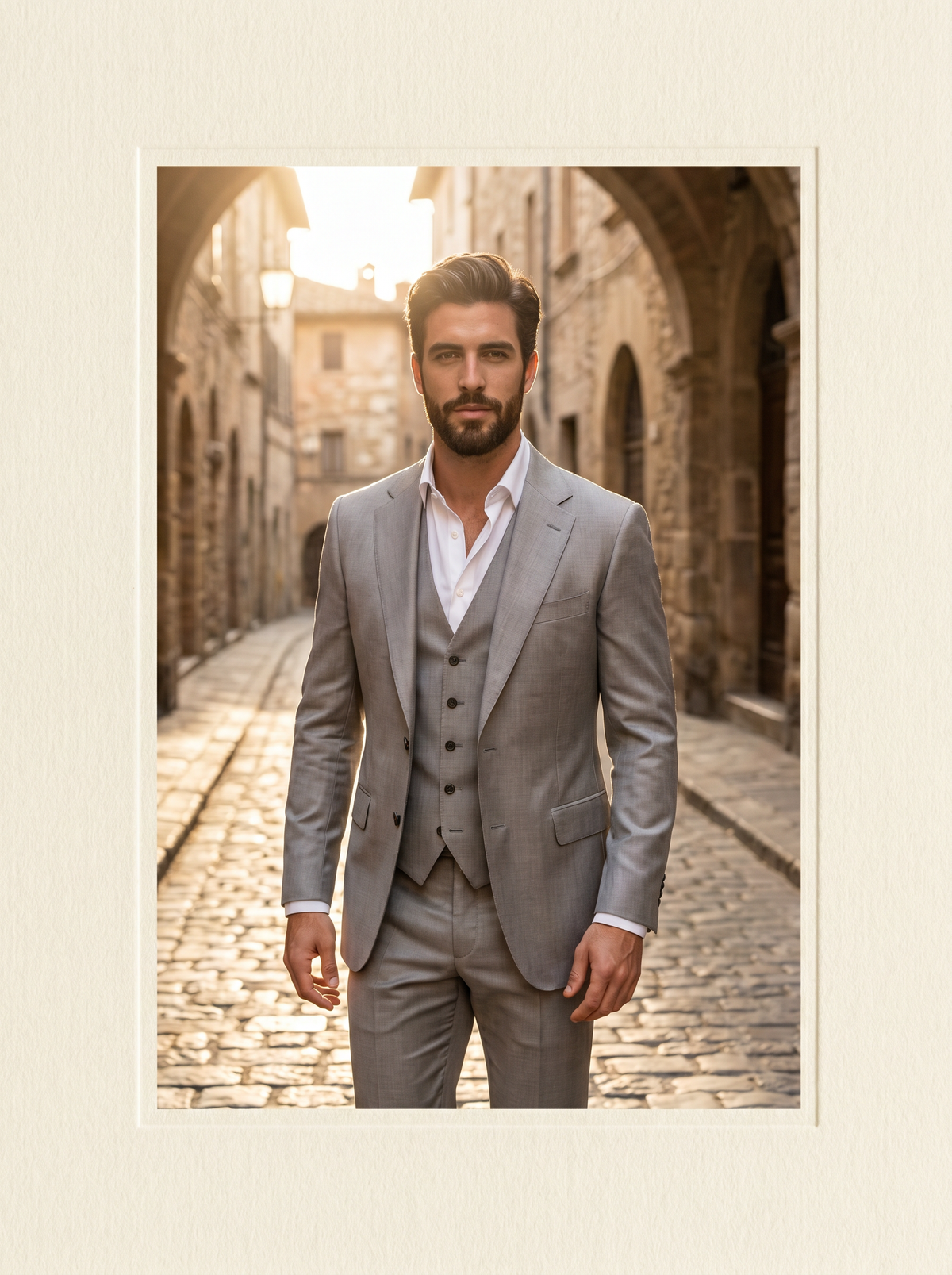 Light Grey Silk Blend 3-Piece Suit — Custom Made to Measure