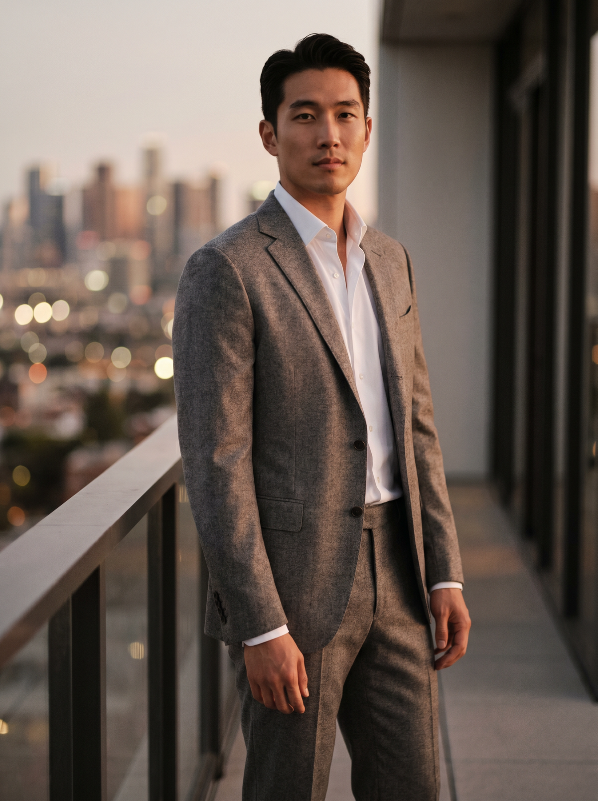 Light Grey Wool Groomsmen Suit — Custom Made to Measure