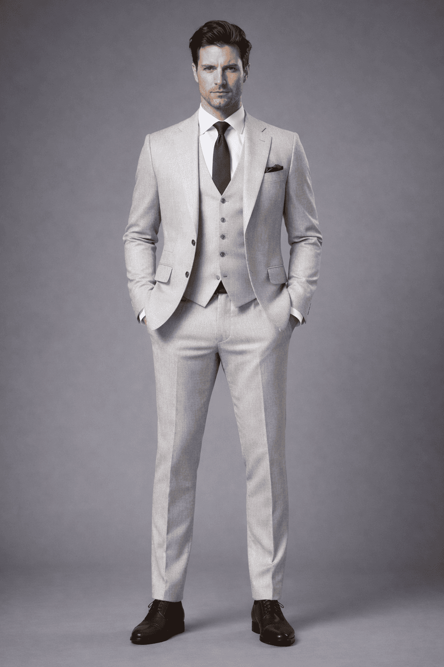 Light Gray Linen Father of the Bride Suit — Custom Made to Measure