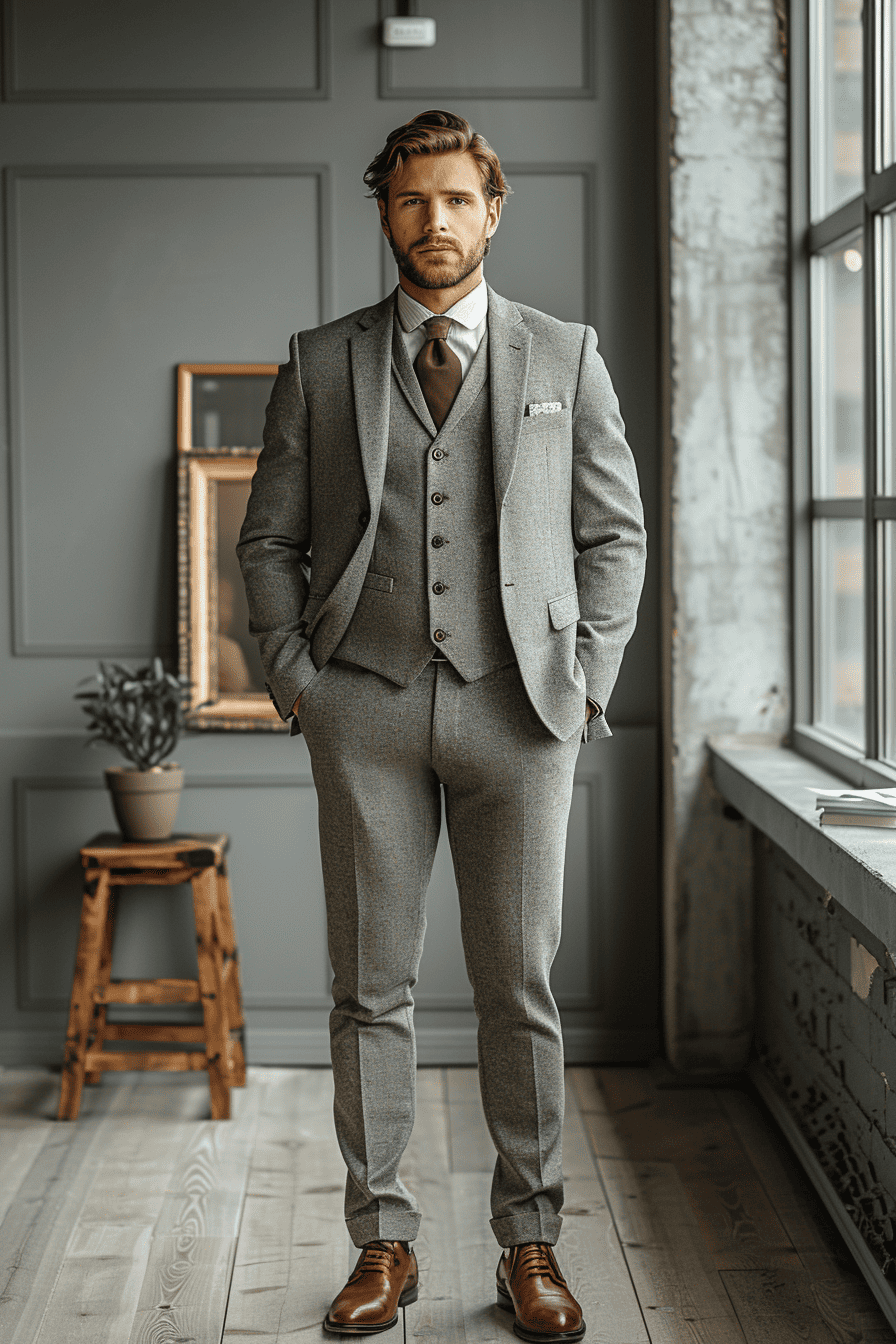 Light Gray Wool Graduation Suit — Custom Made to Measure