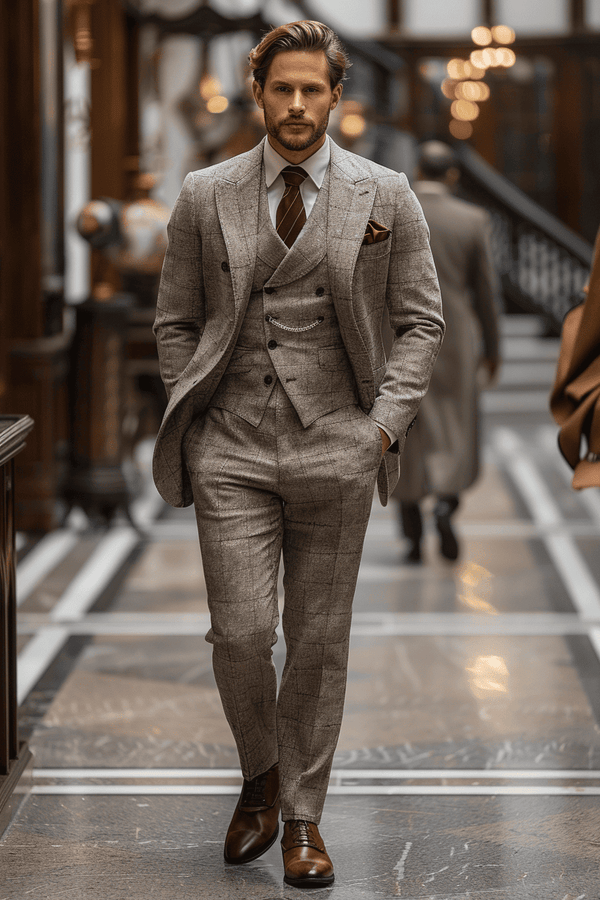 Light Grey Velvet Cocktail Party Suit — Custom Made to Measure