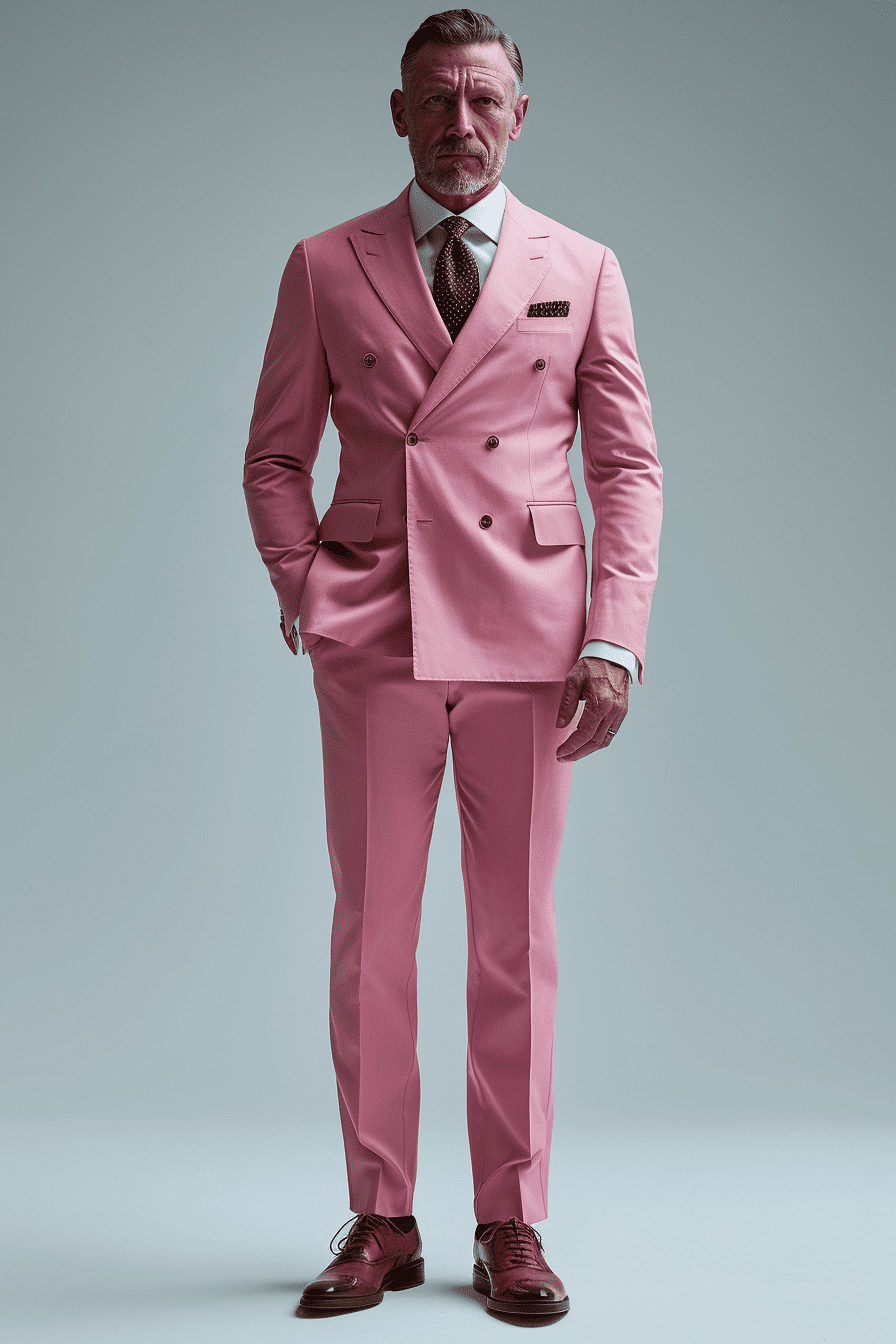 Light Pink Cotton Father of the Bride Suit — Custom Made