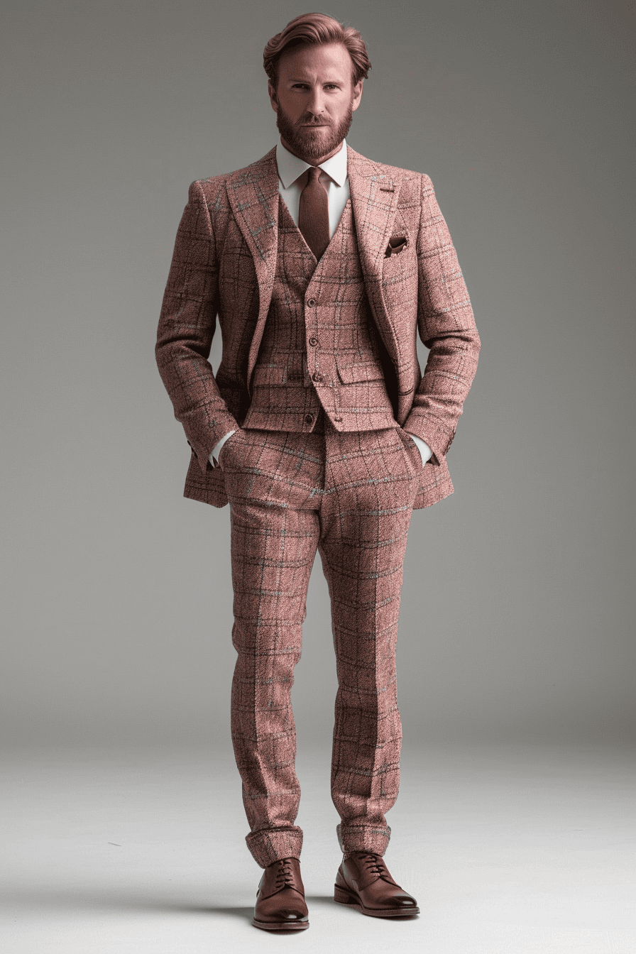 Light Pink Tweed Suit — Custom Made to Measure