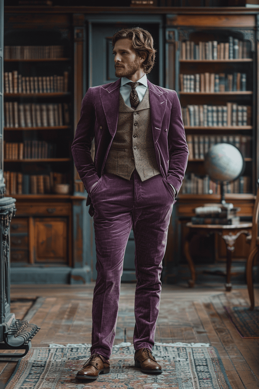 Lilac Velvet Graduation Suit — Custom Made to Measure