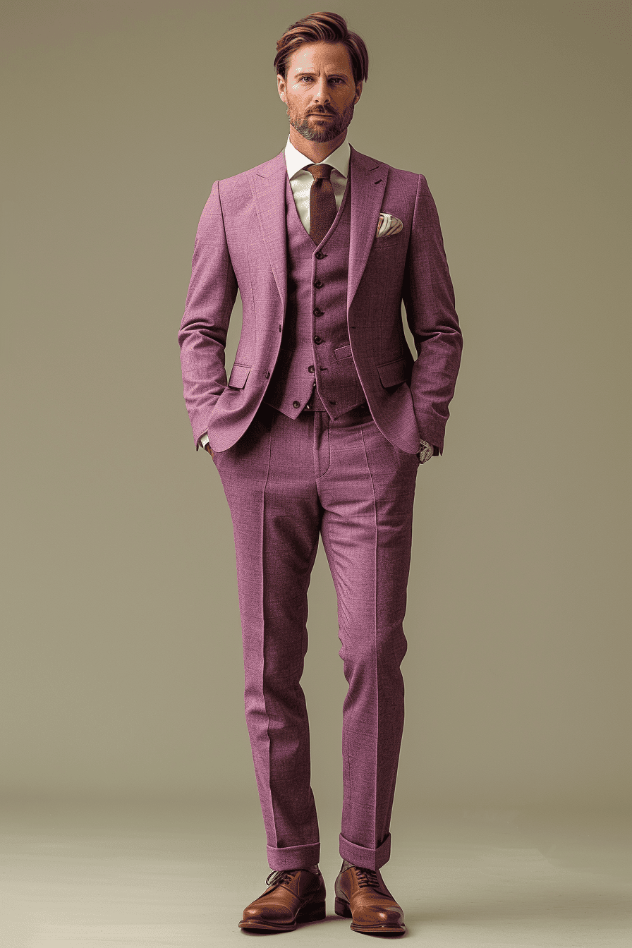 Lilac Wool Cocktail Party Suit — Custom Made to Measure