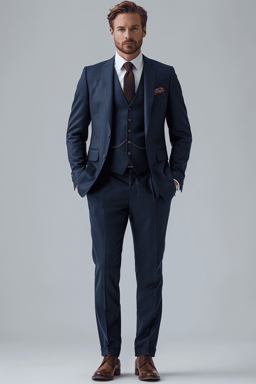 Midnight Blue Velvet Graduation Suit — Custom Made to Measure