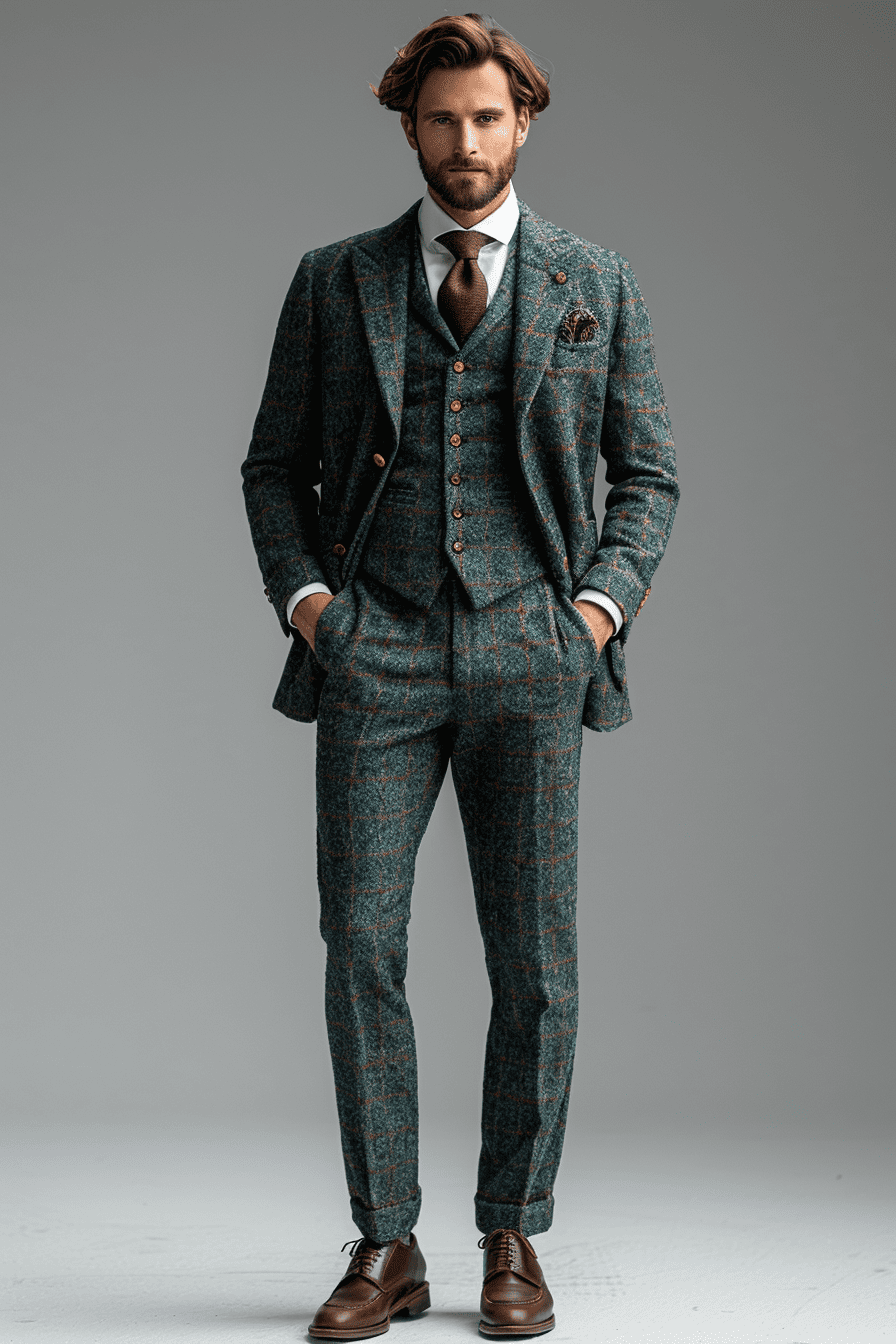 Mint Tweed Suit — Custom Made to Measure